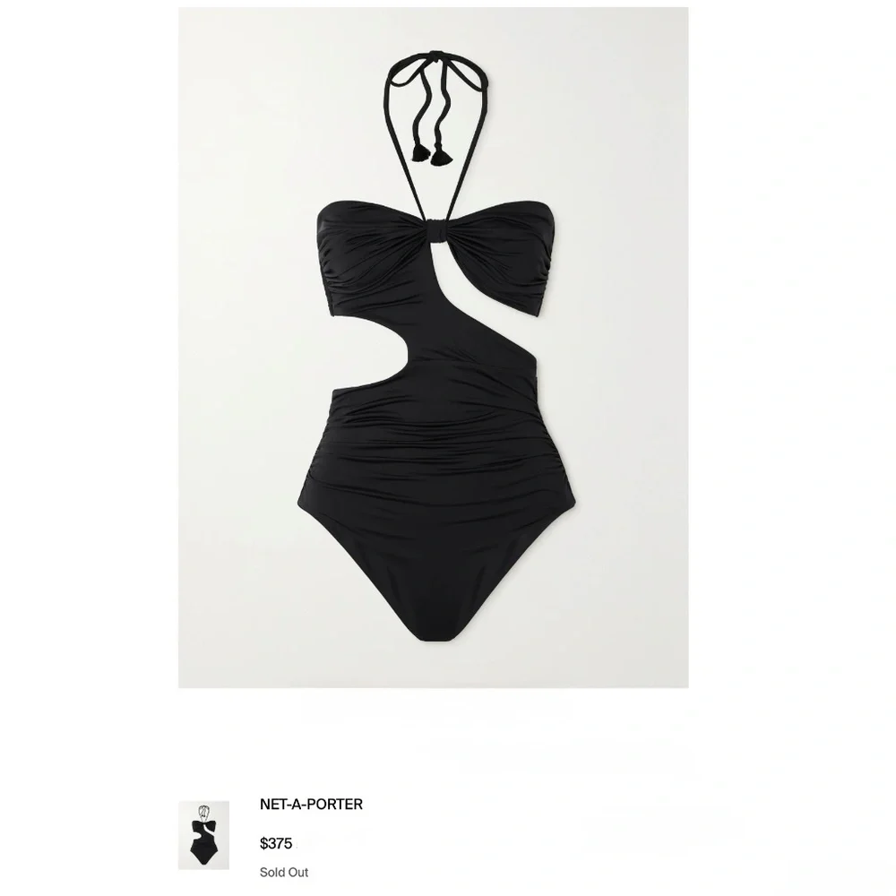 Johanna Ortiz Black Baboon Call Halter-neck Swimsuit Size XL New With Tags - Picture 11 of 12